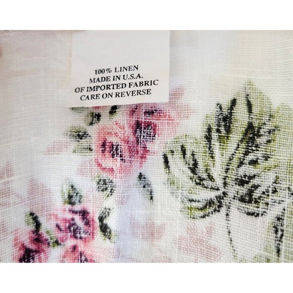 Floral 100% Linen Button-Up Shirt Women's Large Hot Cotton By Marcware - Picture 4 of 4